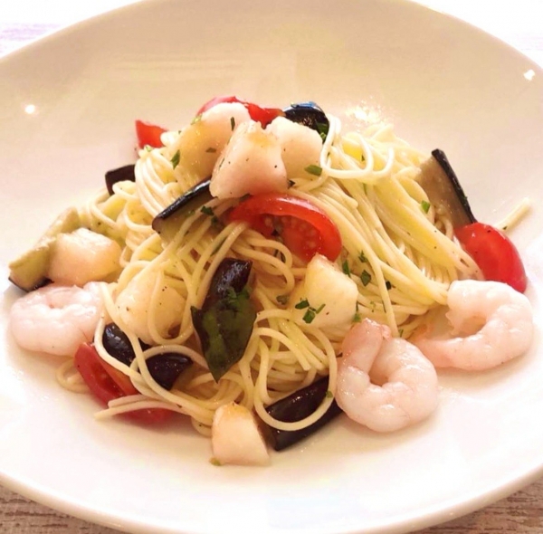 桃パスタ